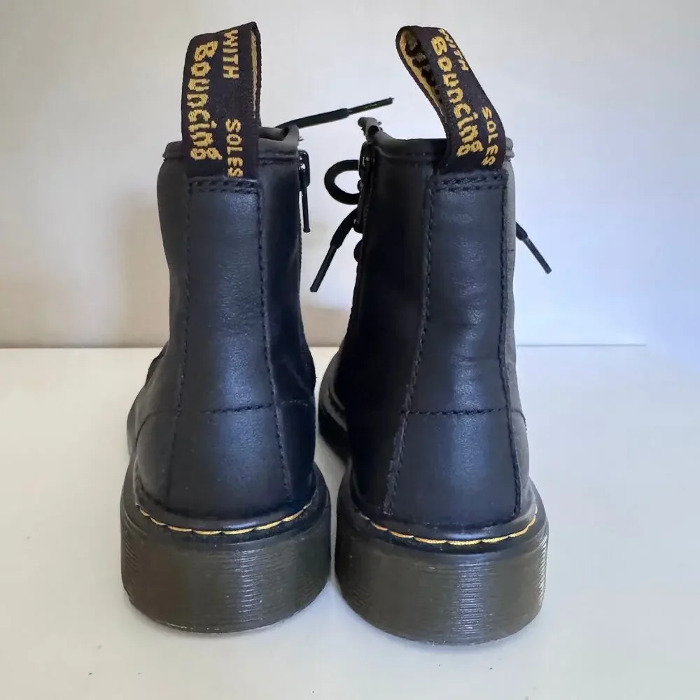 Dr. Martens Softy T Leather Lace Up Boots in Black Size 2 Juniors 1460